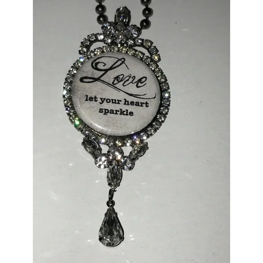 Love Let Your Heart Sparkle Adjustable Boutique‎ Bling NECKLACE Costume Jewelry